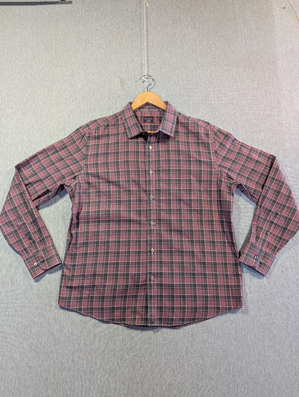 UNTUCKit Lerman Wrinkle Free Button Shirts Men's XL Purple Plaid